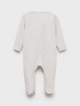 Mango Baby Lagos Stripe Sleepsuit, Pastel Grey