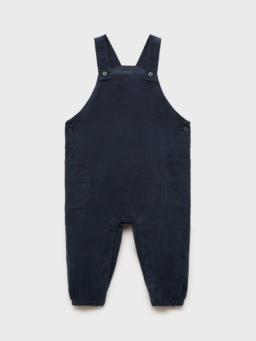 Mango Baby Kansas Cotton Corduroy Dungarees, Navy