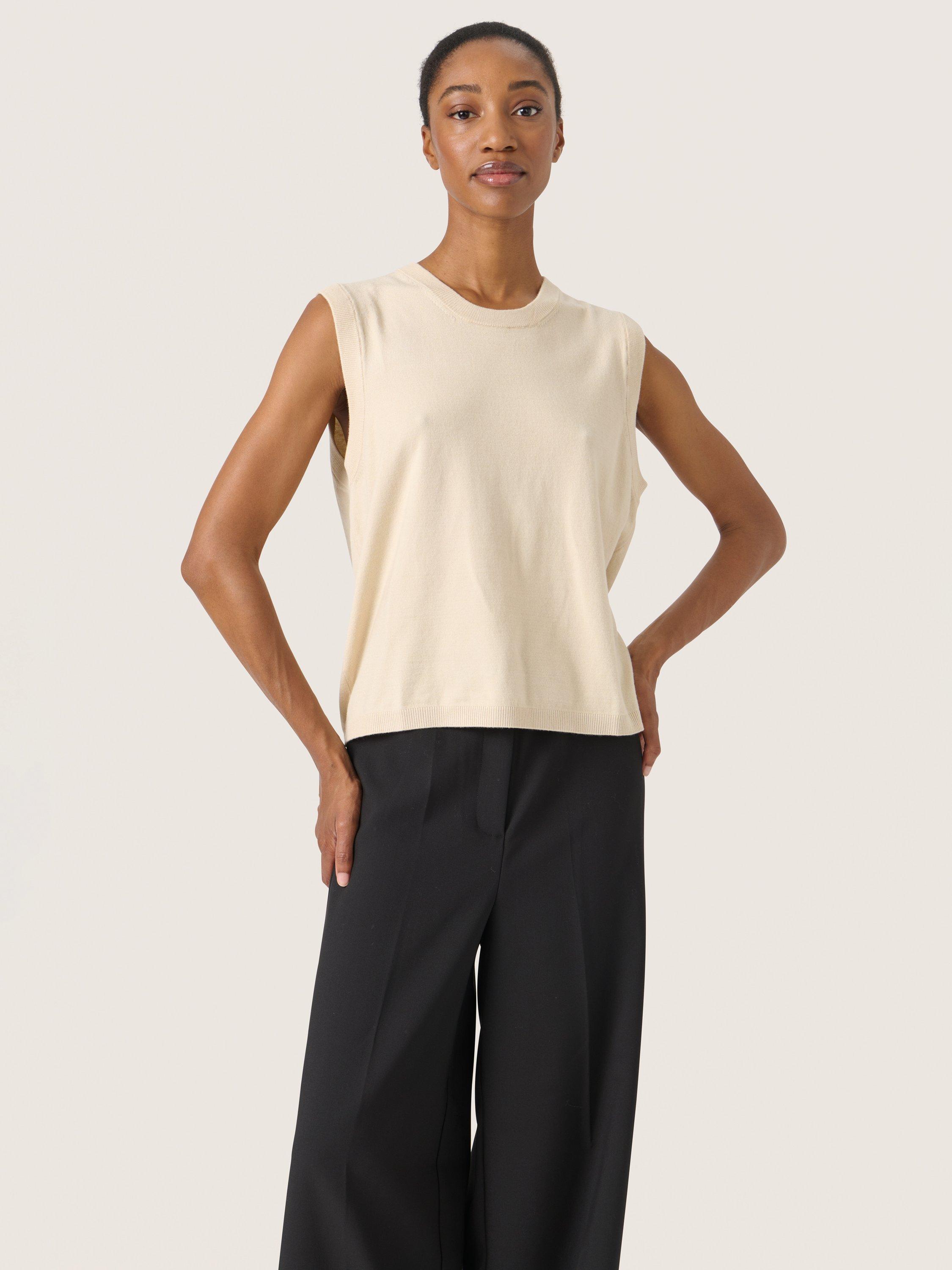 Soaked In Luxury Sina Knit Vest Top, Oatmeal