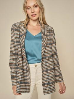 MOS MOSH Celby Louie Check Blazer, Storm Blue/Multi, Storm Blue/Multi