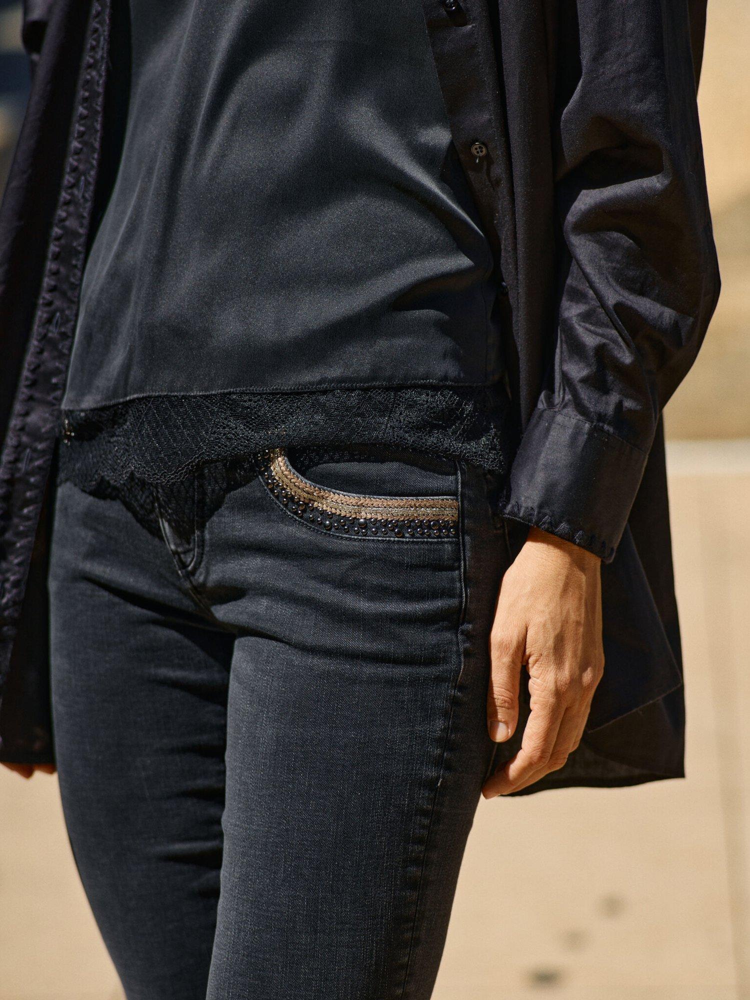 Product image 4 of 5, which shows MOS MOSH Naomi Perla Skinny Jeans, Black, 25R