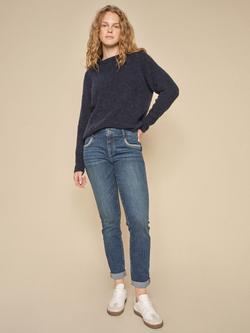 MOS MOSH Tammy Thora Alpaca Wool Blend Fluffy Jumper, Navy
