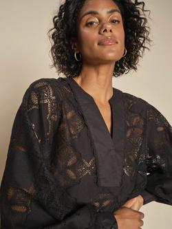 MOS MOSH Yen Lace Blouse, Black - view 2, Black