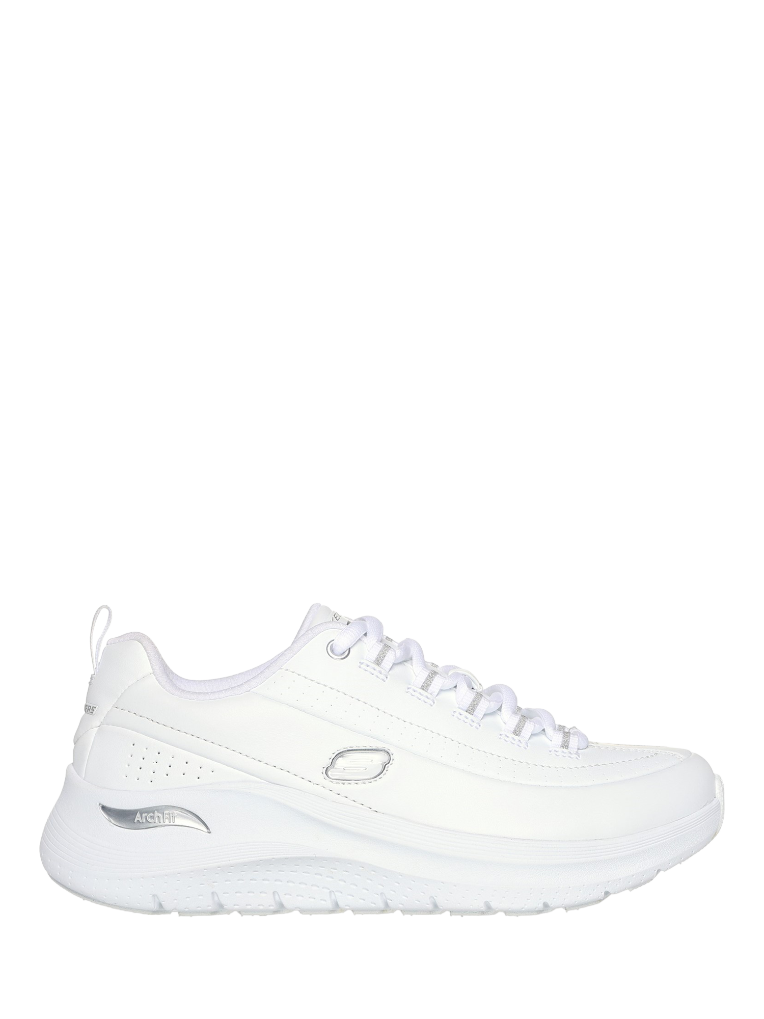 Skechers Arch Fit 2.0 Star Bound Trainers, White/Silver