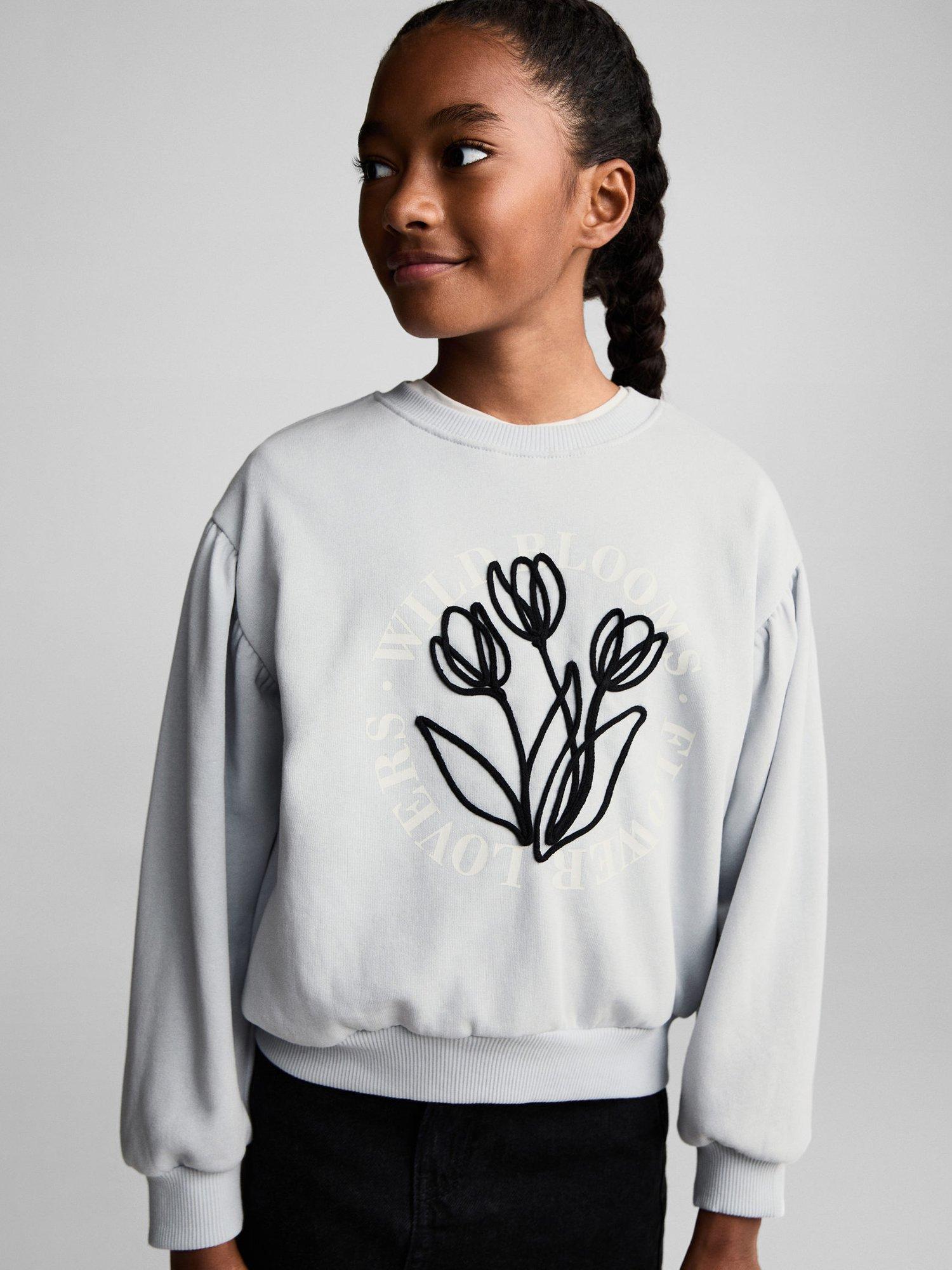 Mango Kids' Tulip Sweatshirt, Pastel Blue