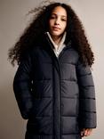 Mango Kids' Anna Long Padded Coat, Navy