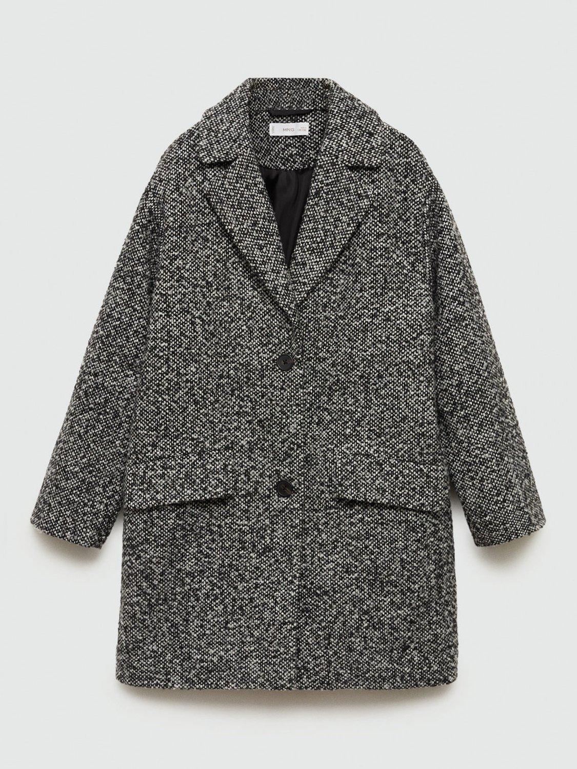 Mango Kids' Pimienta Coat, Black/Multi