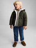 Mango Kids' Escocia Diamond Quilted Jacket, Khaki