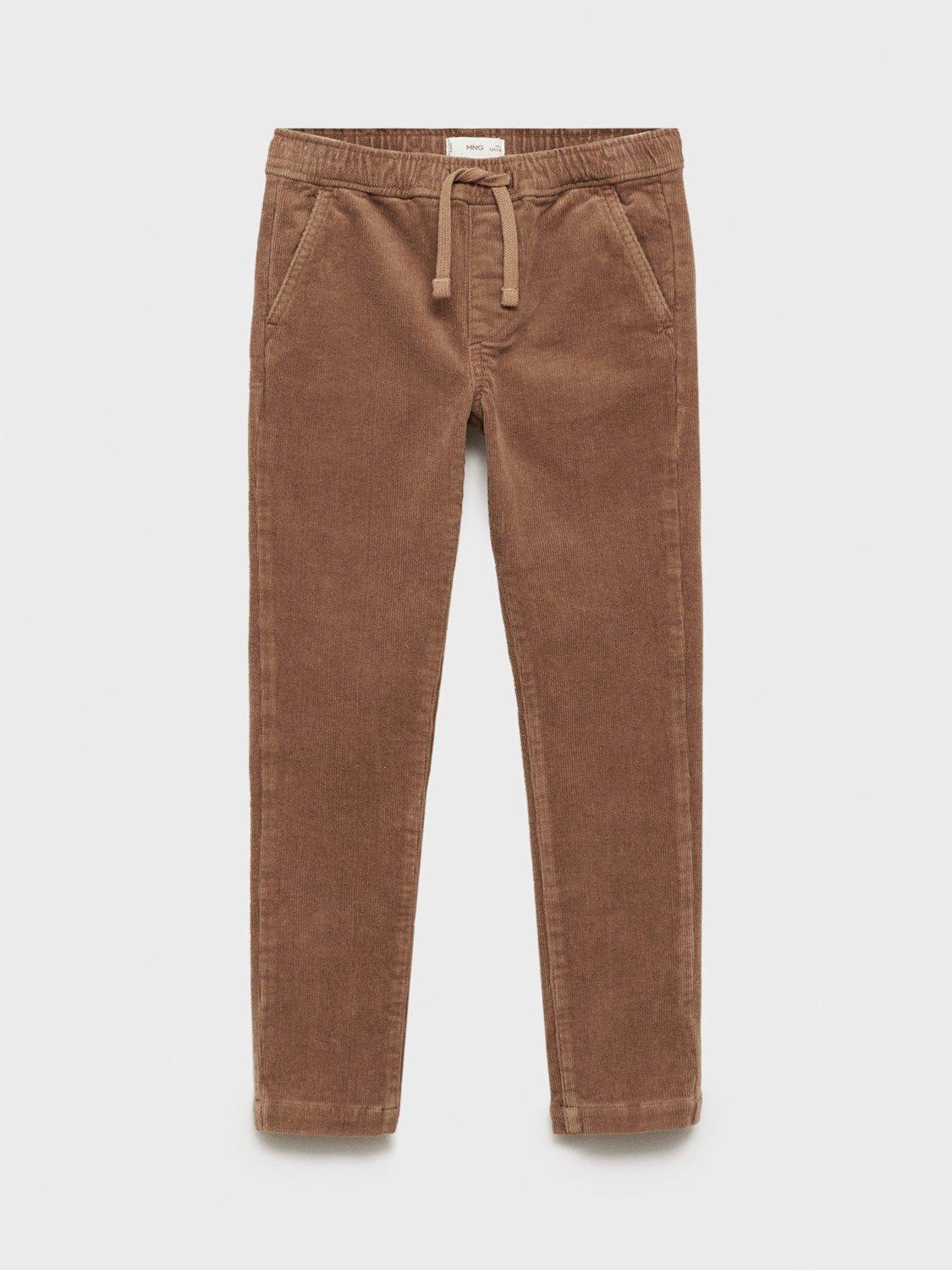 Mango Kids' Luke Corduroy Trousers, Brown