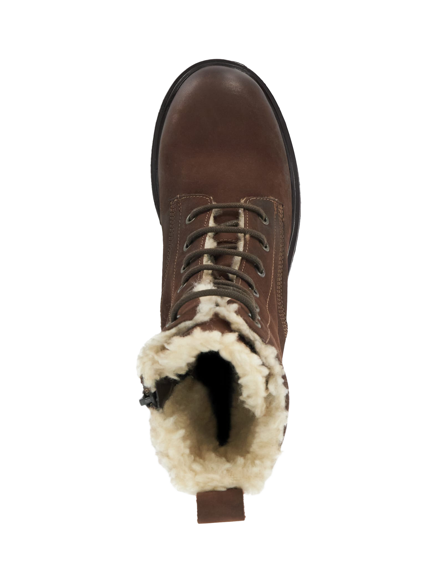 Product image 2 of 5, which shows Dune Paniz Nubuck Chunky Faux Fur Lined Ankle Boots, Brown, EU36