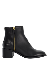 Dune Paicing Wide Fit Leather Side Zip Ankle Boots Black