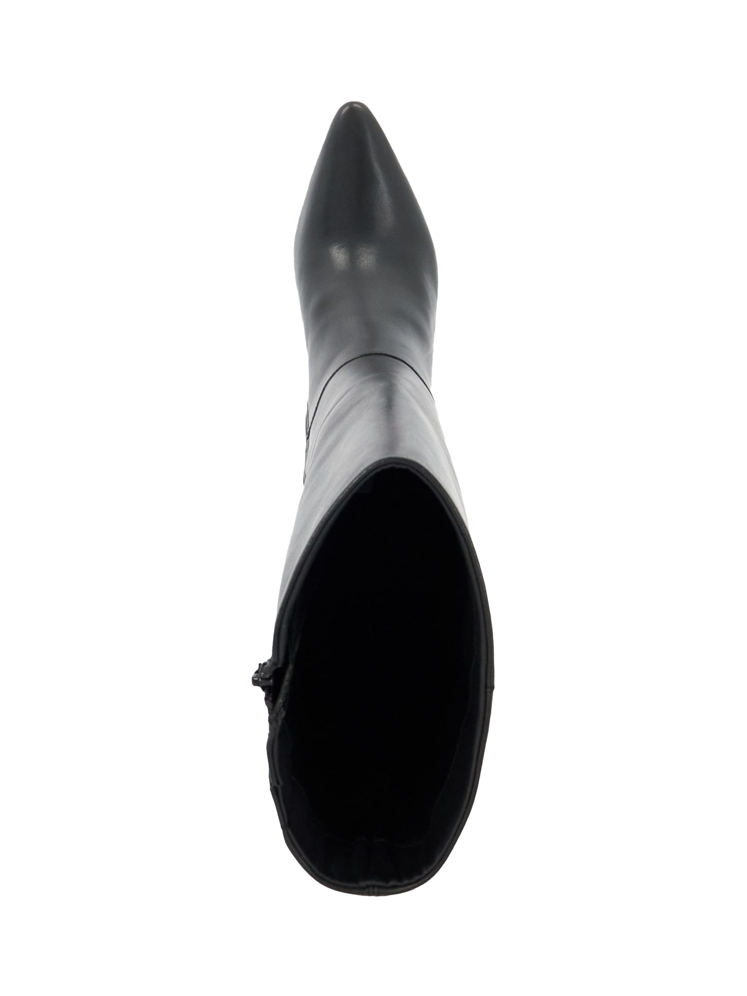 Product image 2 of 5, which shows Dune London Startler Leather High Heel Knee High Boots, Black, EU36