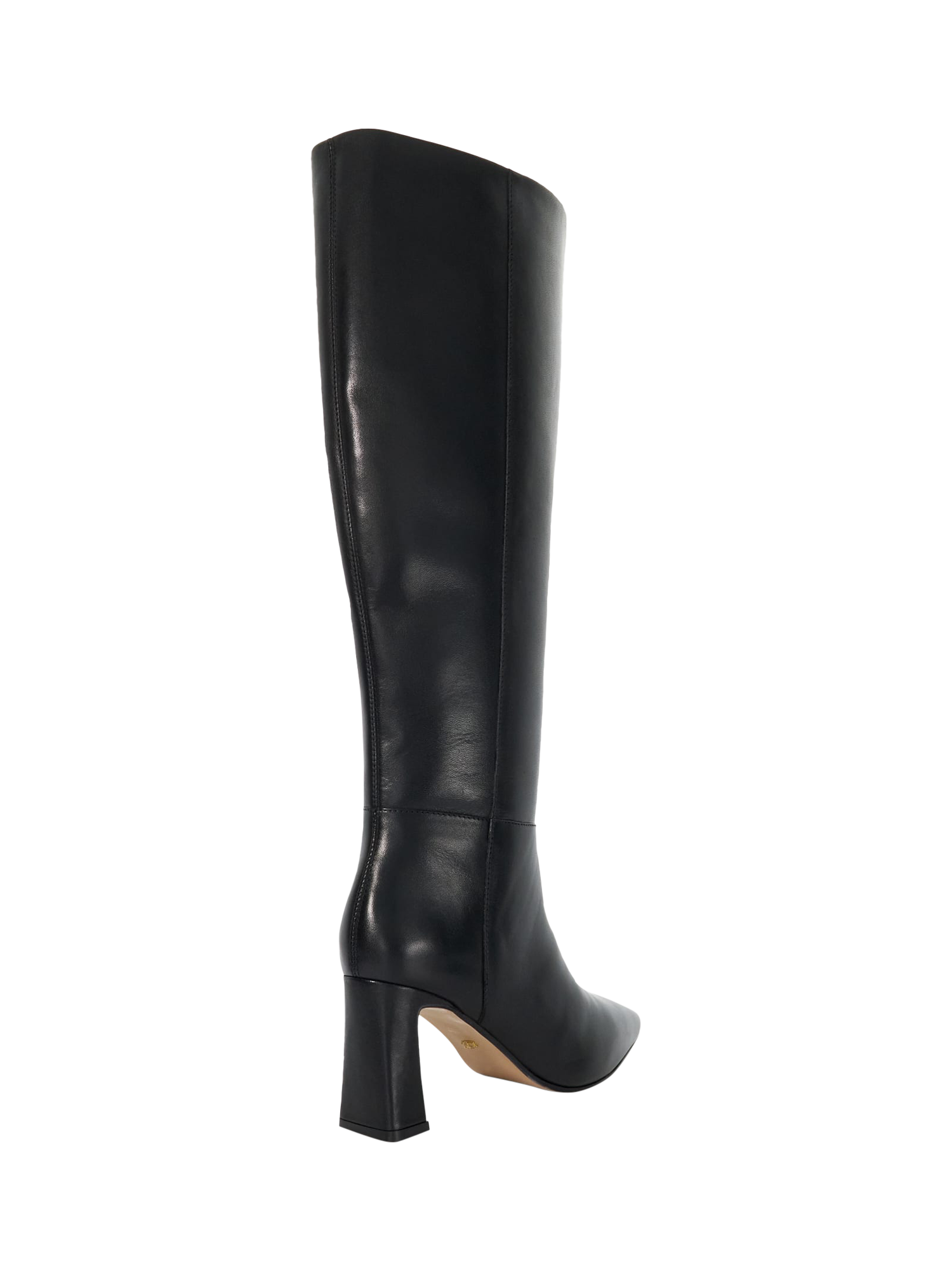 Product image 4 of 5, which shows Dune London Startler Leather High Heel Knee High Boots, Black, EU36