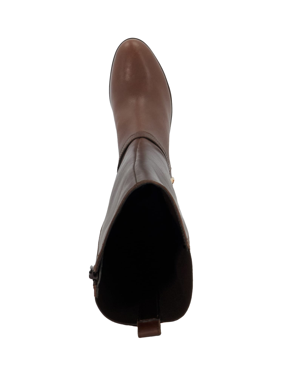 Product image 2 of 6, which shows Dune London Tilburies Leather Round Toe Knee High Boots, Brown, EU36