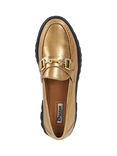 Dune Groundbreaking Chunky Leather Loafers, Bronze