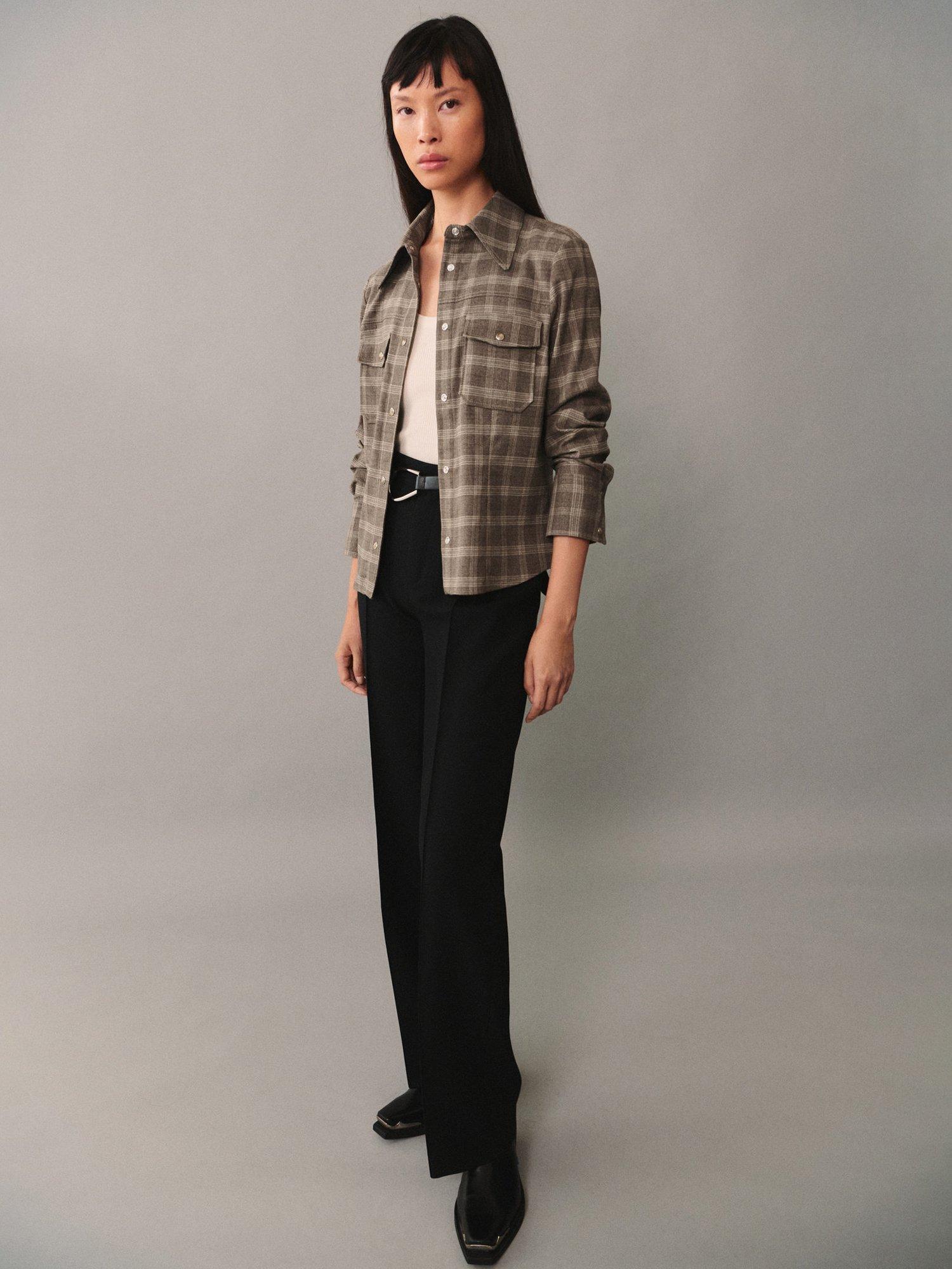 Product image 6 of 7, which shows Mango Crawford Check Shirt, Beige/Multi, 10
