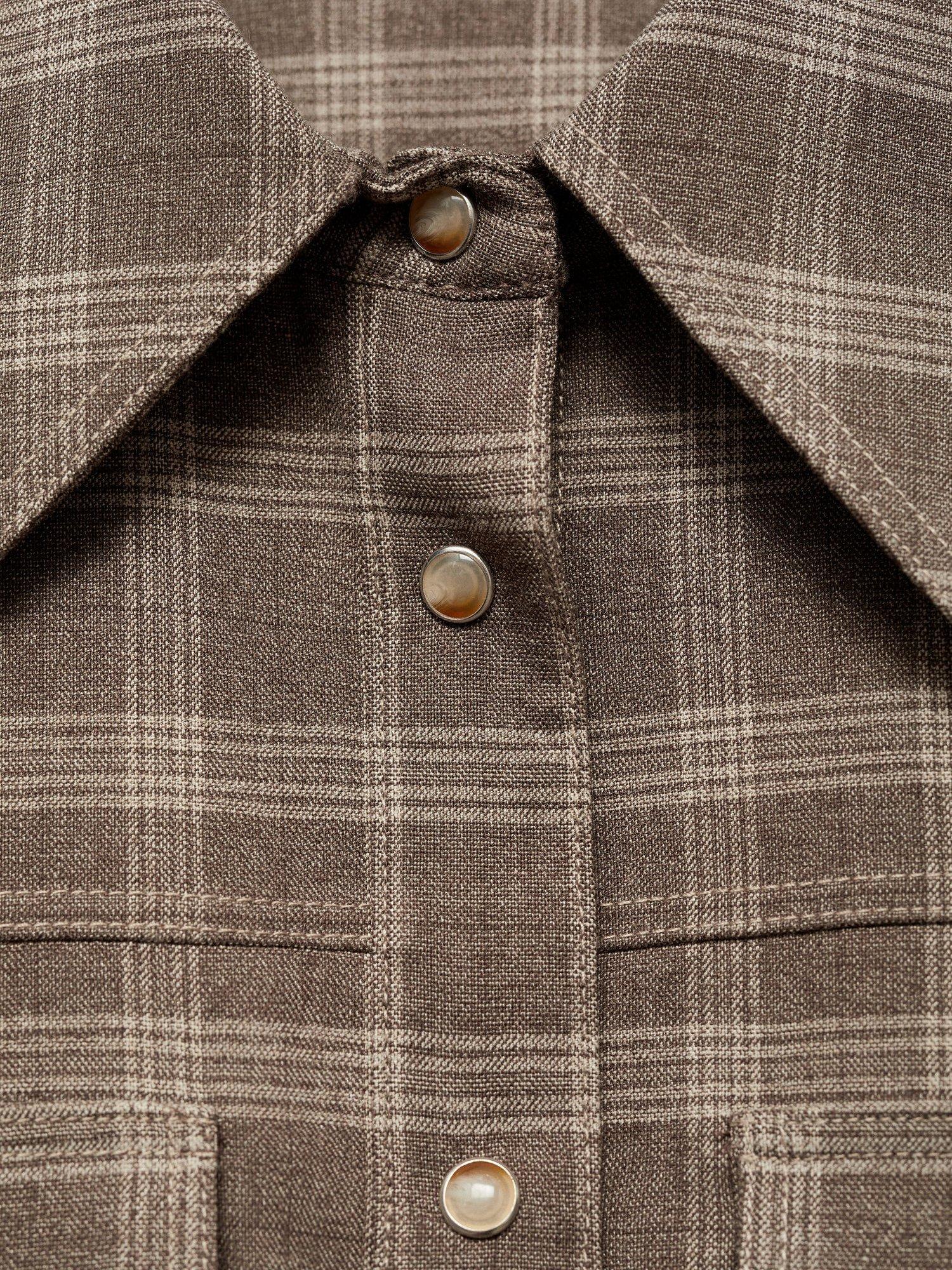 Product image 7 of 7, which shows Mango Crawford Check Shirt, Beige/Multi, 10
