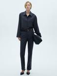 Mango Onix Pinstripe Shirt, Navy