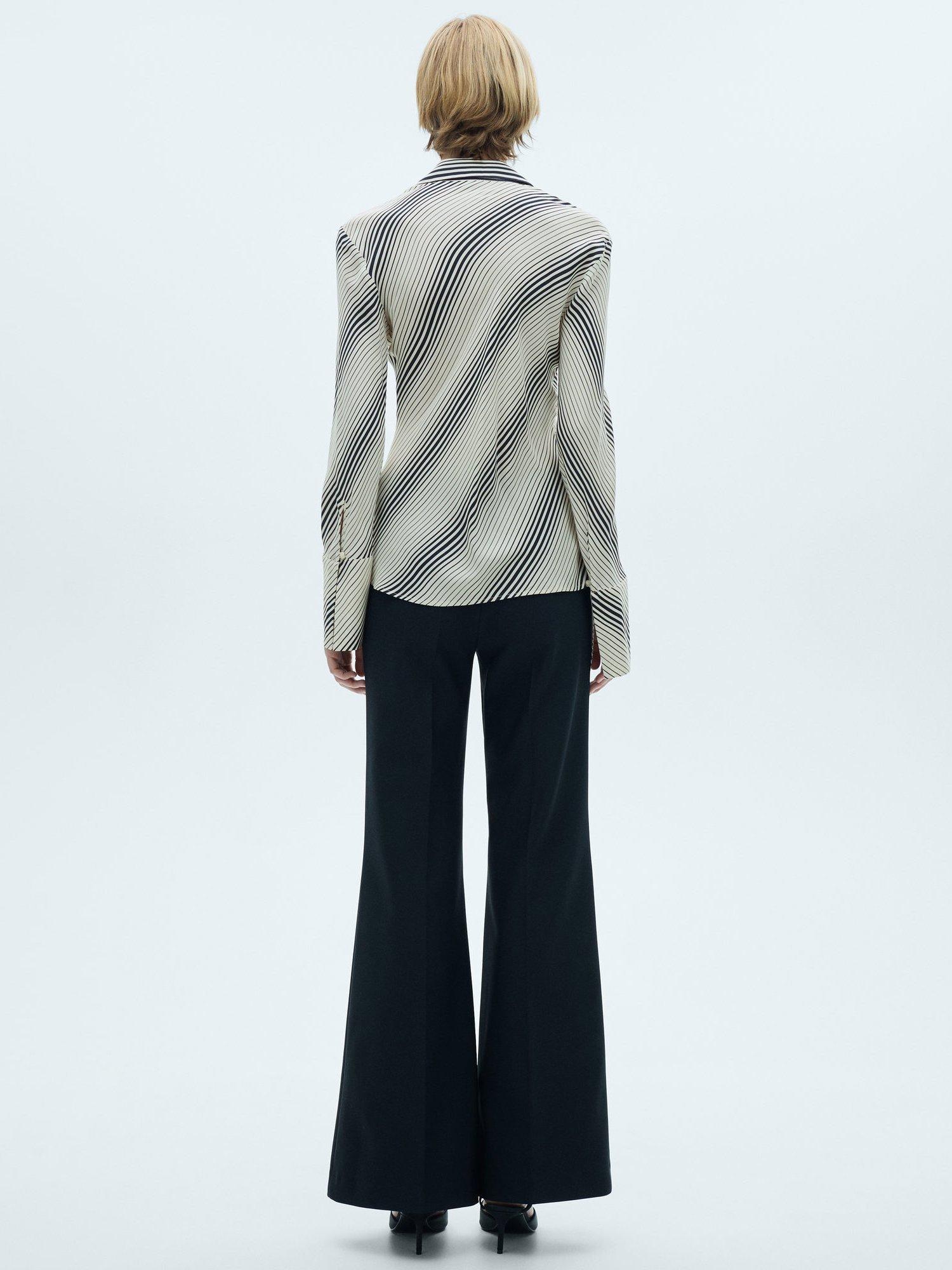 Product image 4 of 7, which shows Mango Rodas Chevron Stripe Shirt, Natural White, 6