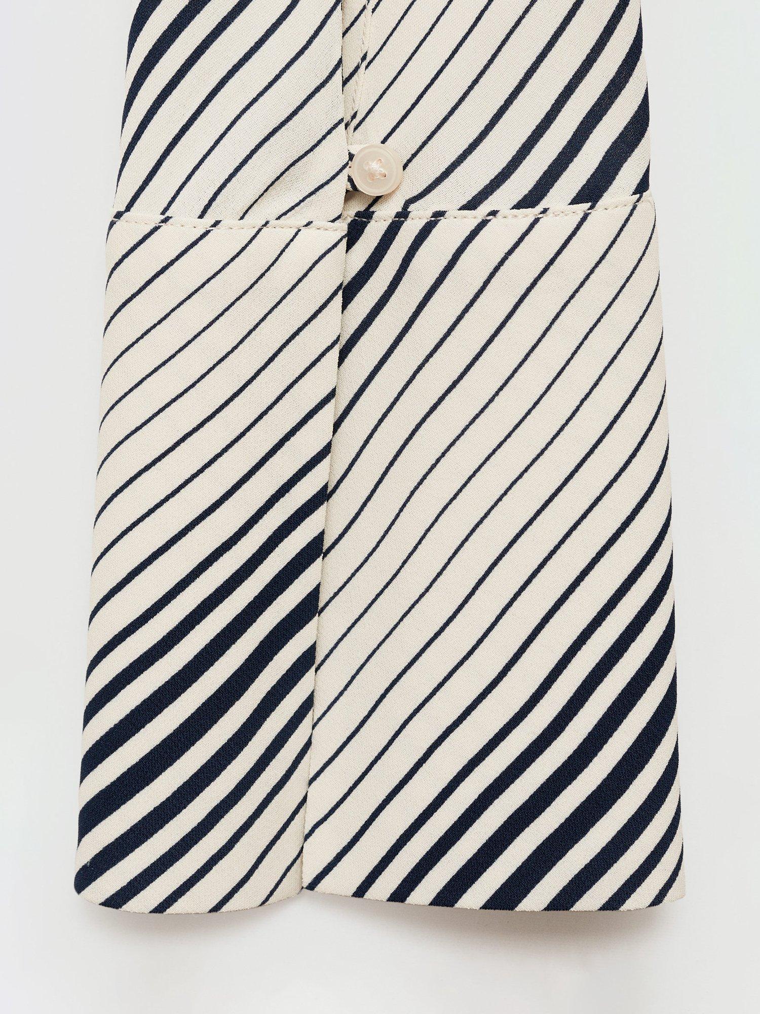 Product image 5 of 7, which shows Mango Rodas Chevron Stripe Shirt, Natural White, 6