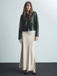 Mango Robin Satin Maxi Skirt, Lt Pastel Brown