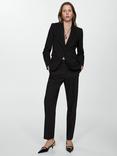 Mango Boreal Straight Suit Trousers, Black