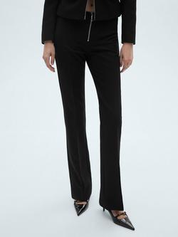 Mango Julieta Bell Flare Trousers, Black, Black