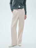 Mango Wanda Straight Leg Trousers, Beige