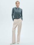 Mango Wanda Straight Leg Trousers, Beige