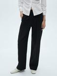 Mango Wanda Straight Leg Trousers, Black