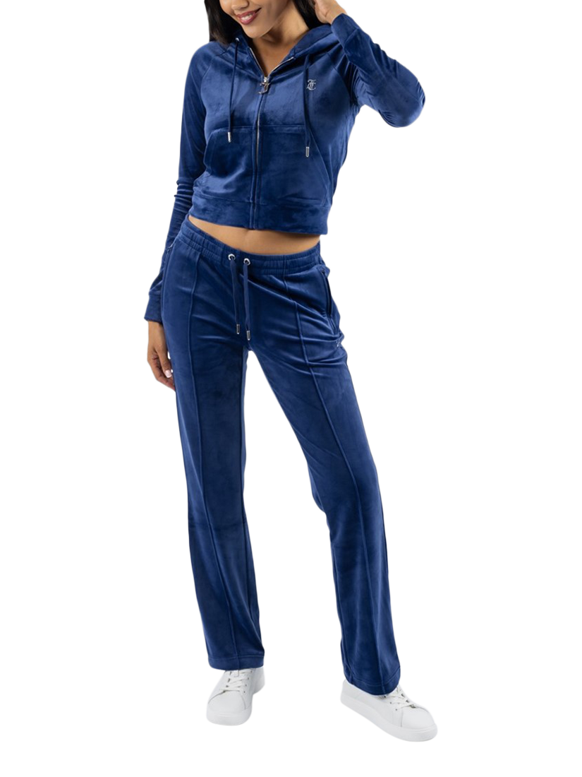 Product image 4 of 4, which shows Juicy Couture Classic Velour Hoodie, Blue Depths, XS