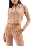 Juicy Couture Classic Velour Hoodie, Cafe Au Lait, Cafe Au Lait