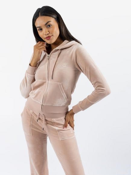 Juicy Couture Classic Robertson Zip Through Hoodie, Rose Dust