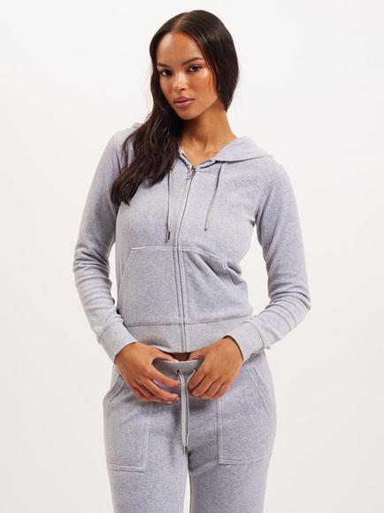 Juicy Couture Classic Robertson Zip Through Hoodie, Silver