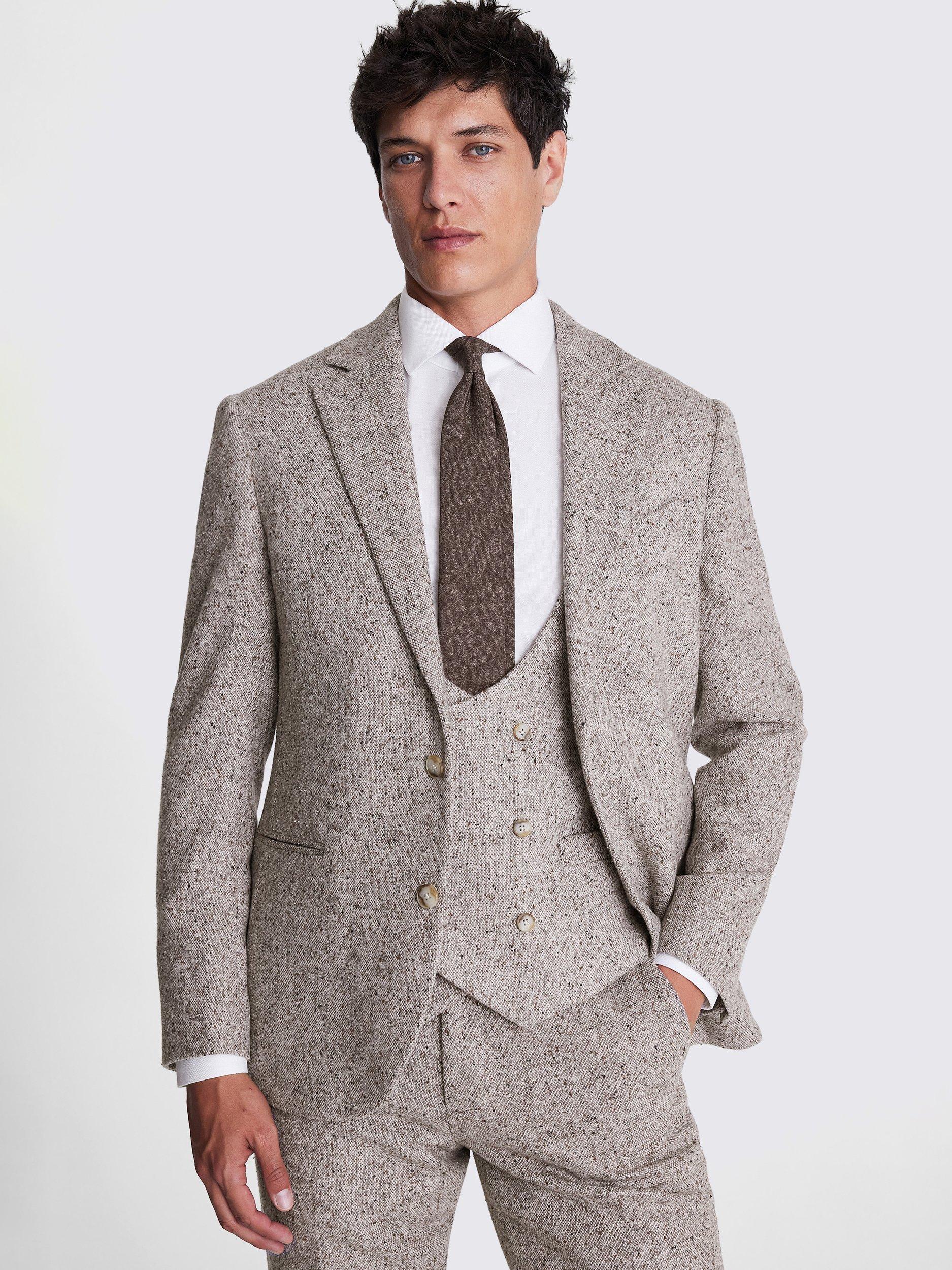 Moss Tailored Donegal Suit Jacket, Tan