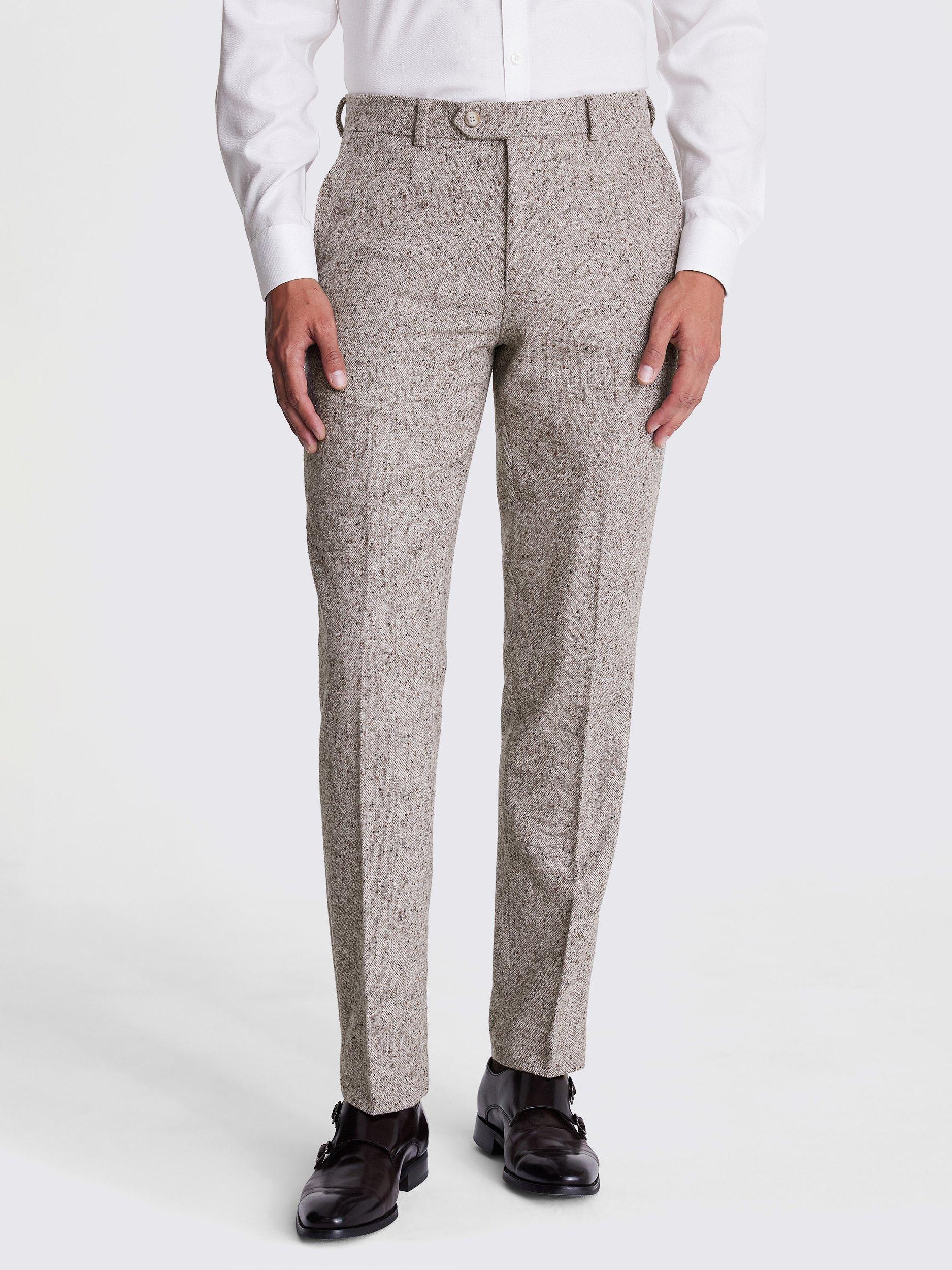 Moss Tailored Donegal Suit Trousers, Tan