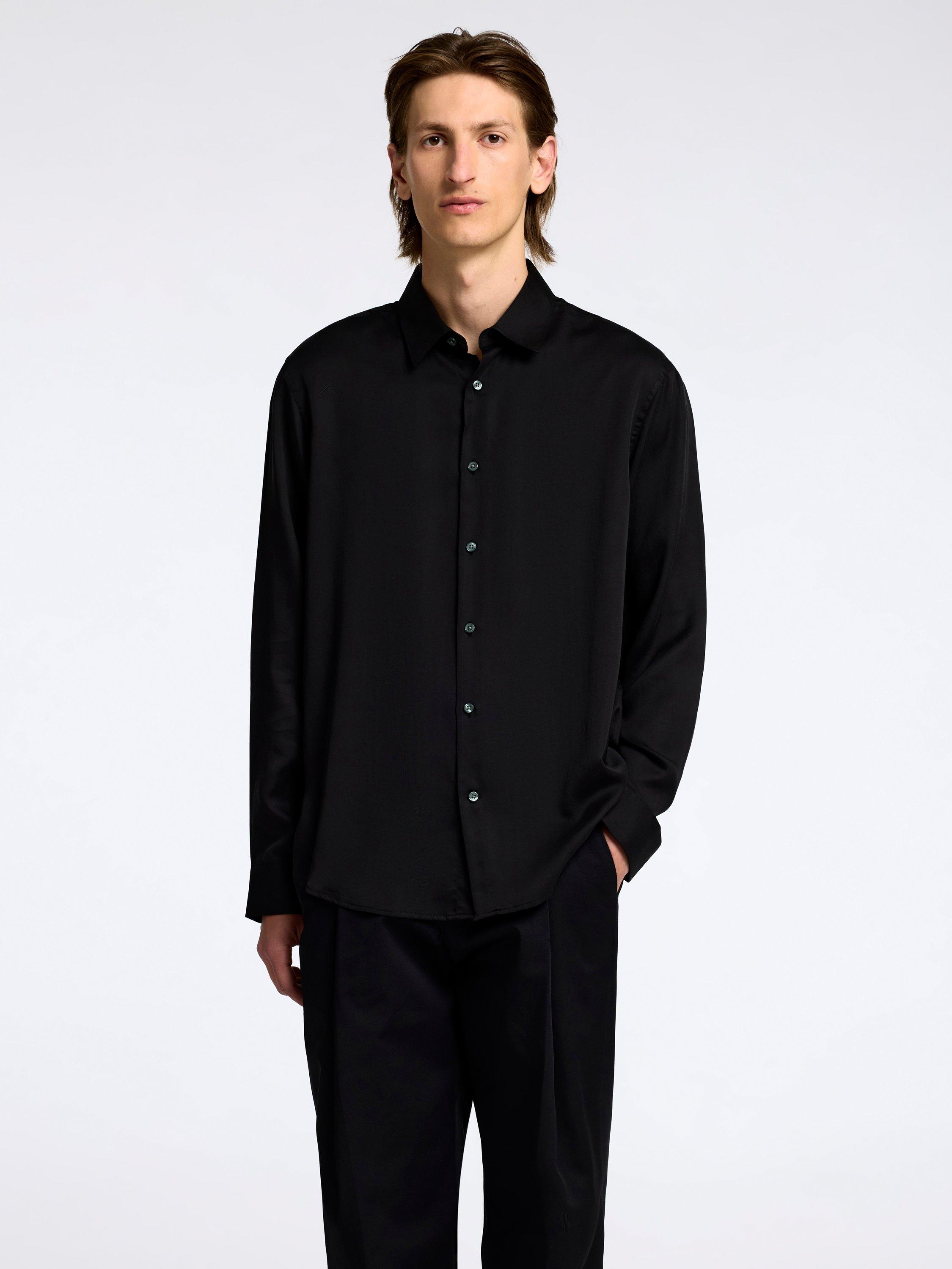SELECTED HOMME Charlie Cotton Relaxed Fit Shirt, Black