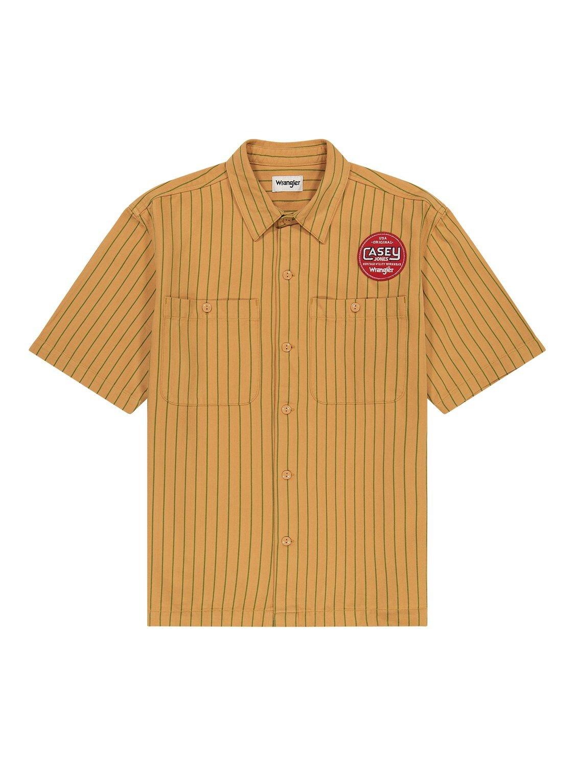 Product image 6 of 6, which shows Wrangler Casey Jones Mechanic Cotton Shirt, Orange Stripe, S