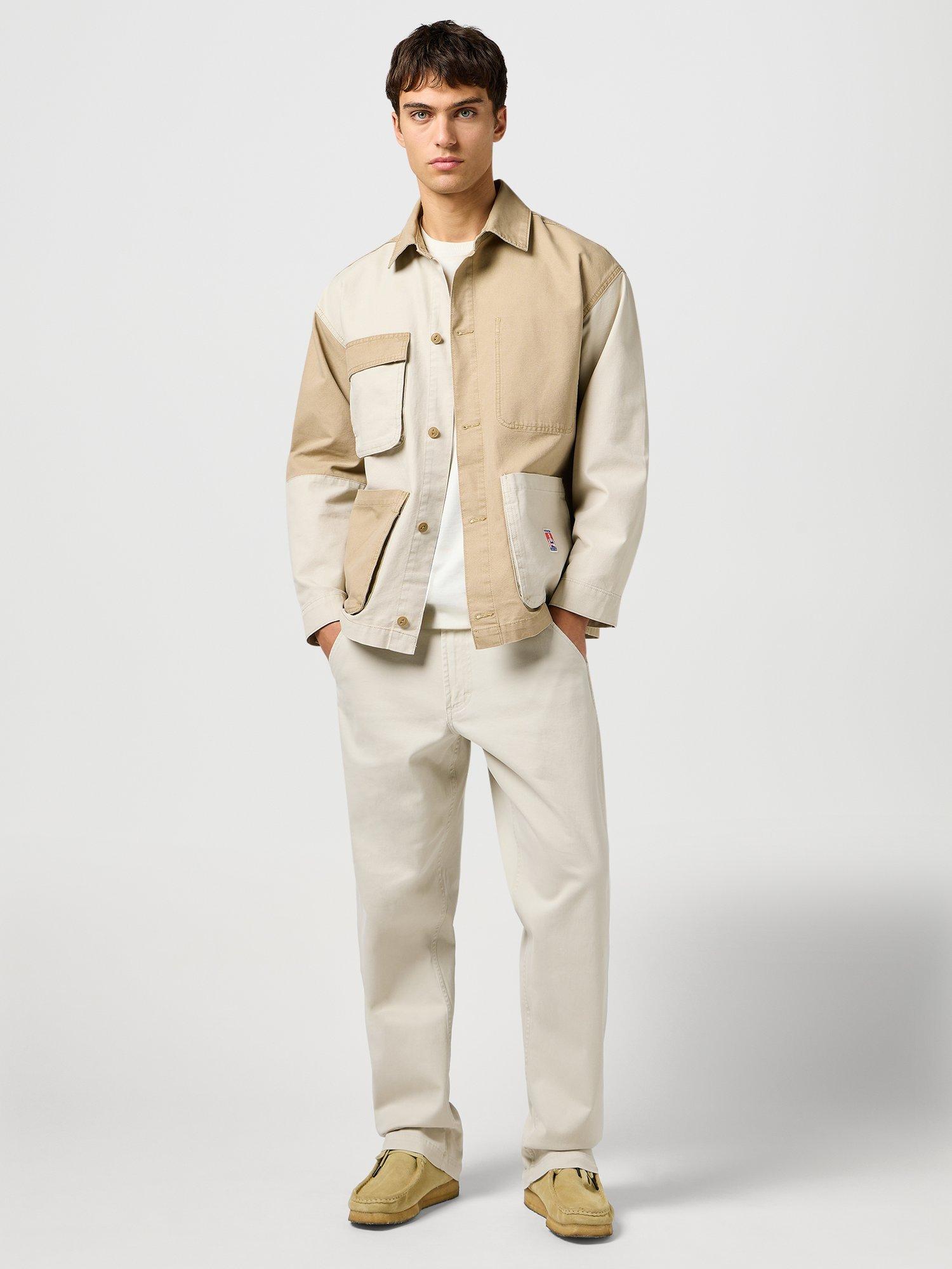 Product image 1 of 6, which shows Wrangler Casey Jones Straight Fit Chinos, Pelican, 32R