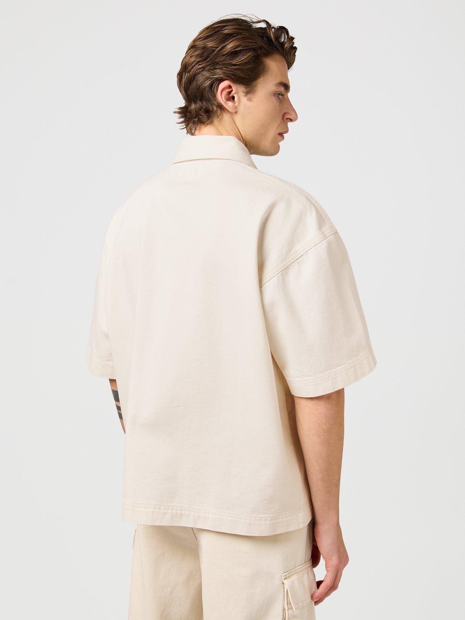 Product image 3 of 6, which shows Wrangler Casey Jones Short Sleeve Shirt, Ecru, S