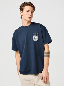 Wrangler Casey Jones Cotton Regular Fit Short Sleeve Graphic T-Shirt, Navy - view 2, Navy
