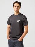 Wrangler Cotton Regular Fit Short Sleeve Graphic T-Shirt, Faded Black