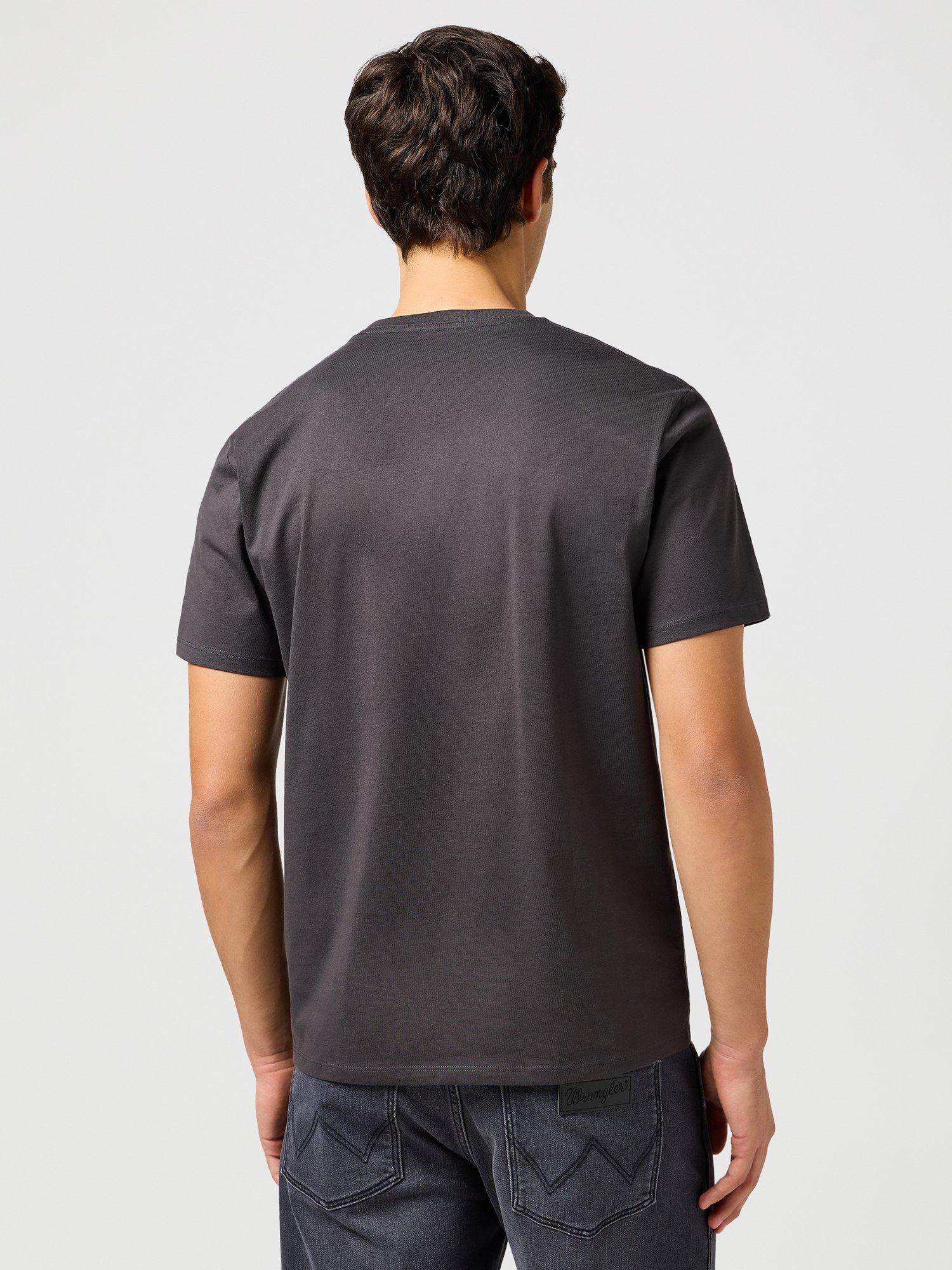 Product image 3 of 6, which shows Wrangler Cotton Regular Fit Short Sleeve Graphic T-Shirt, Faded Black, S
