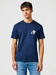 Wrangler Cotton Regular Fit Short Sleeve Cowboy Graphic T-Shirt, Navy