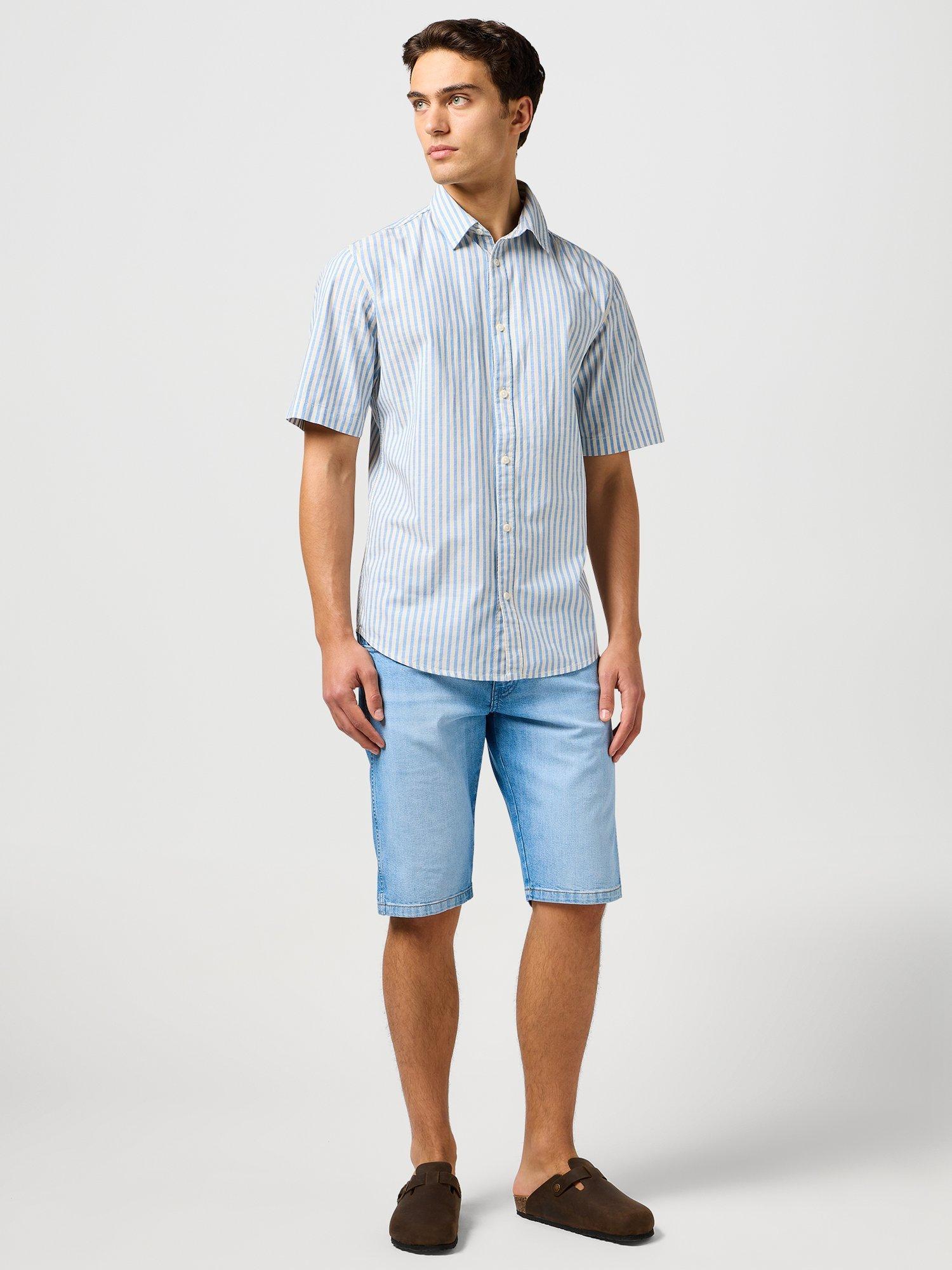 Wrangler Short Sleeve Shirt, Pacific Stripe