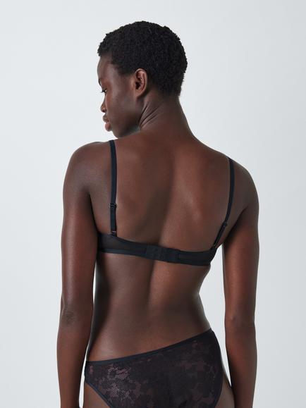 John Lewis Gabriella Lace Padded Non-Wired Bra - view 2, Black