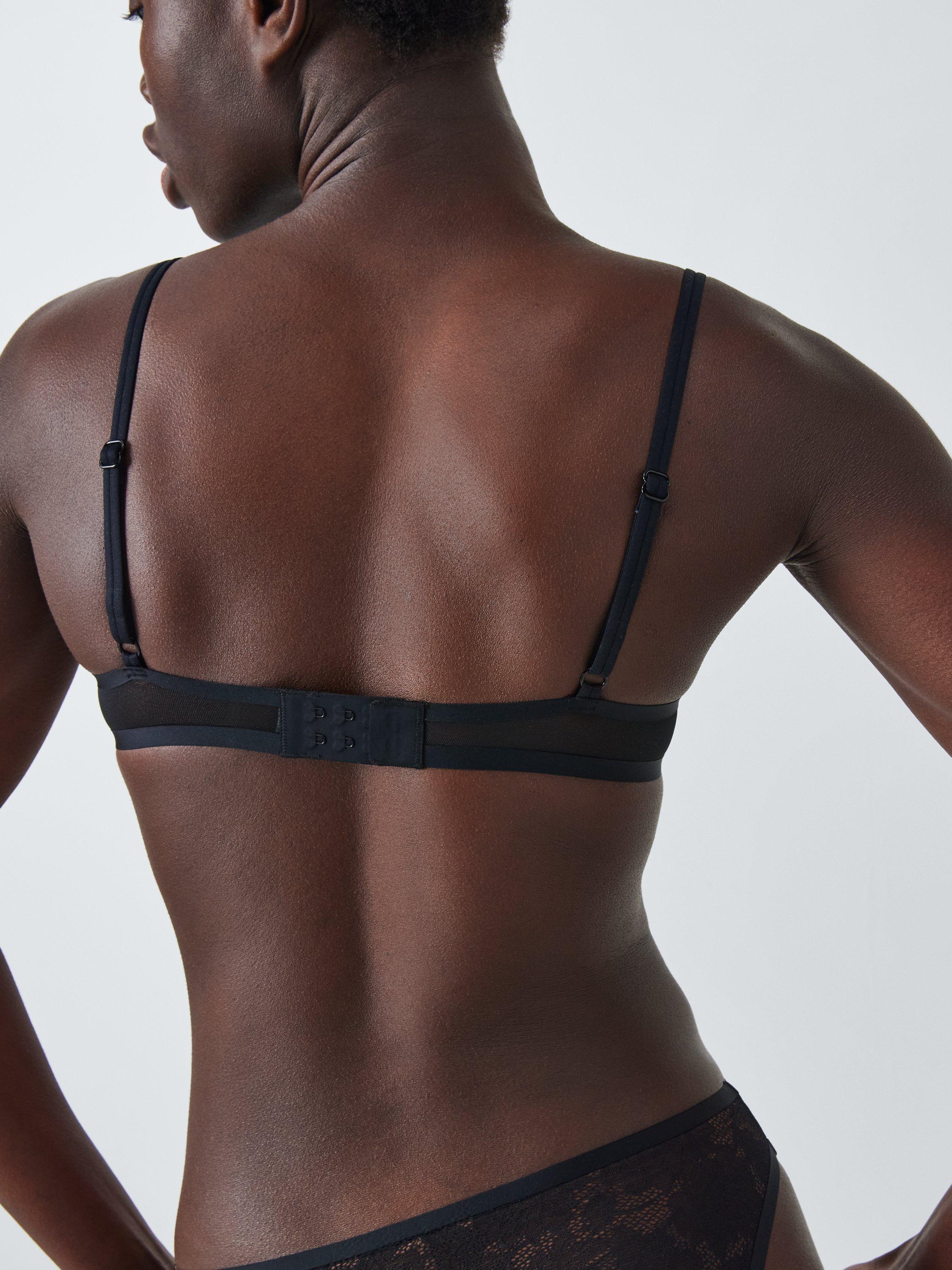 Product image 5 of 10, which shows John Lewis Gabriella Lace Plunge Bra, Black, 30B