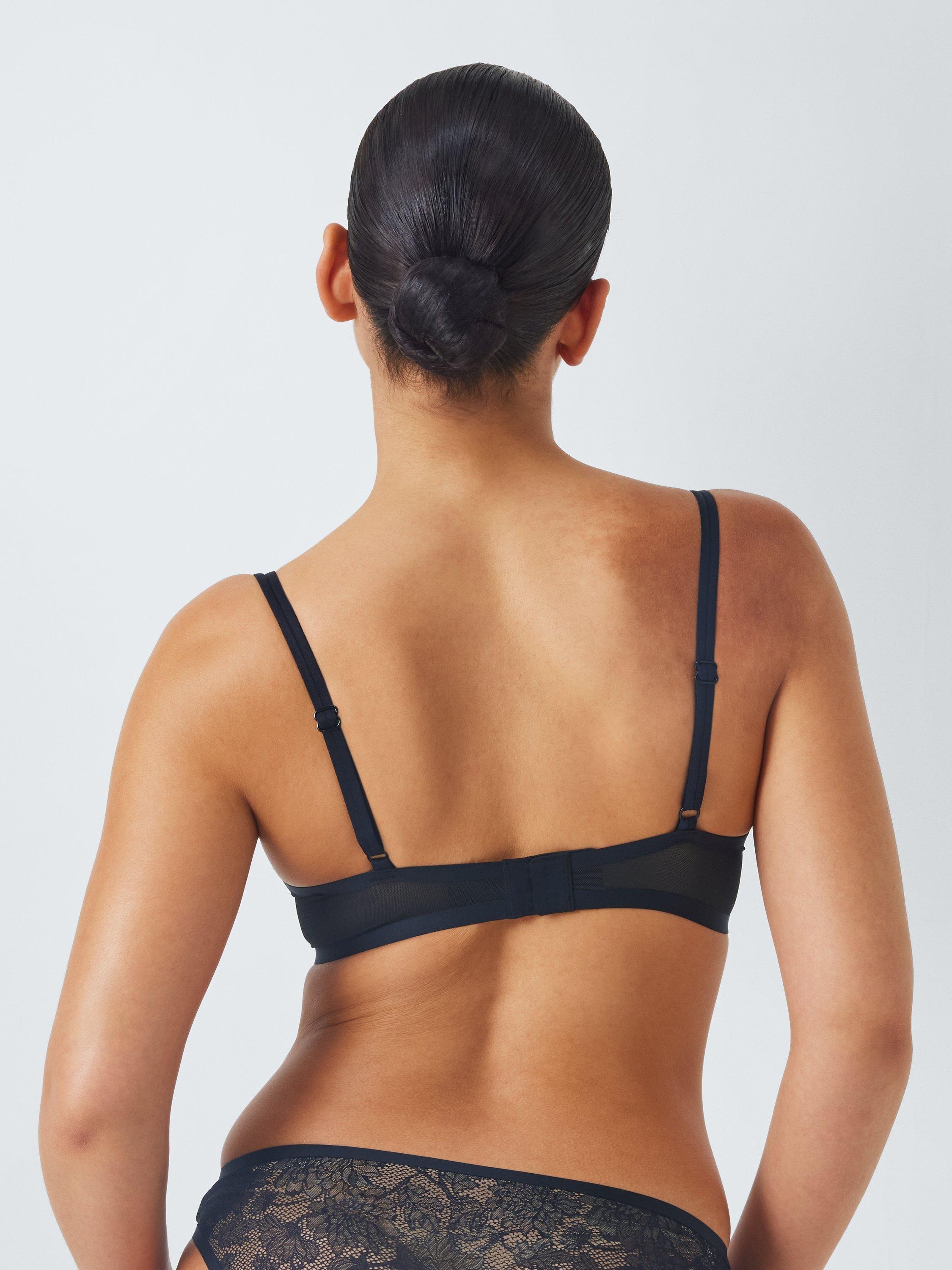 Product image 8 of 10, which shows John Lewis Gabriella Lace Plunge Bra, Black, 30B