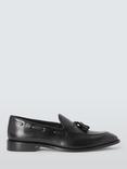 John Lewis Formal Leather Sole Tassel Loafers, Black