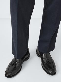 John Lewis Formal Leather Sole Tassel Loafers, Black - view 2, Black
